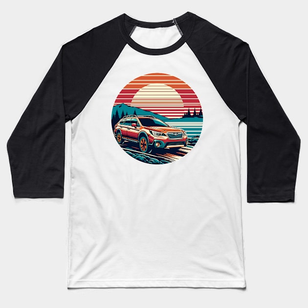 Subaru Outback Baseball T-Shirt by Vehicles-Art